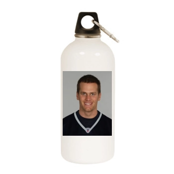 Tom Brady White Water Bottle With Carabiner