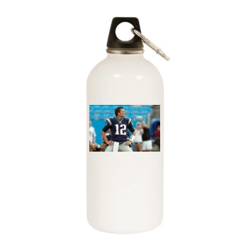 Tom Brady White Water Bottle With Carabiner