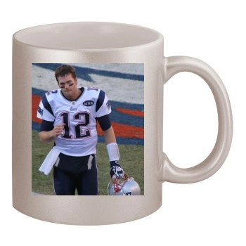 Tom Brady 11oz Metallic Silver Mug