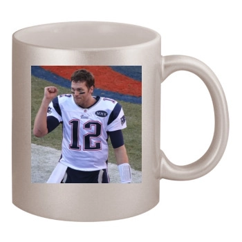 Tom Brady 11oz Metallic Silver Mug