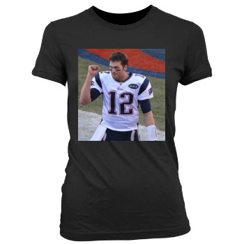 Tom Brady Women's Junior Cut Crewneck T-Shirt