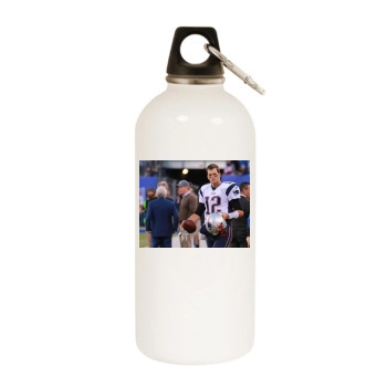 Tom Brady White Water Bottle With Carabiner