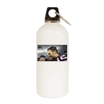 Tom Brady White Water Bottle With Carabiner