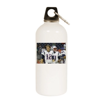 Tom Brady White Water Bottle With Carabiner