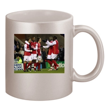 FC Arsenal 11oz Metallic Silver Mug