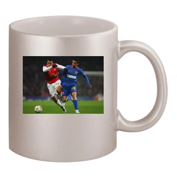 FC Arsenal 11oz Metallic Silver Mug