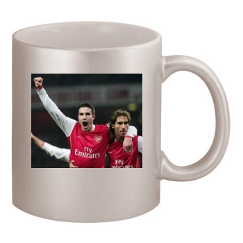 FC Arsenal 11oz Metallic Silver Mug