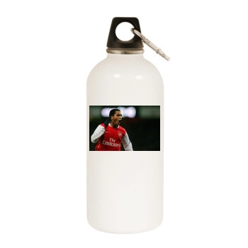 FC Arsenal White Water Bottle With Carabiner