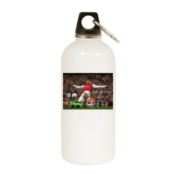 FC Arsenal White Water Bottle With Carabiner