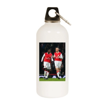 FC Arsenal White Water Bottle With Carabiner