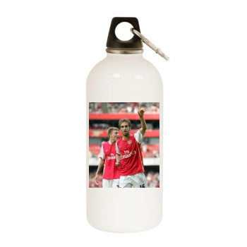 FC Arsenal White Water Bottle With Carabiner