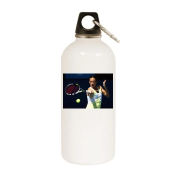 Francesca Schiavone White Water Bottle With Carabiner