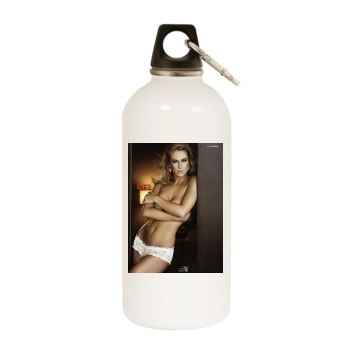 H Magazine White Water Bottle With Carabiner