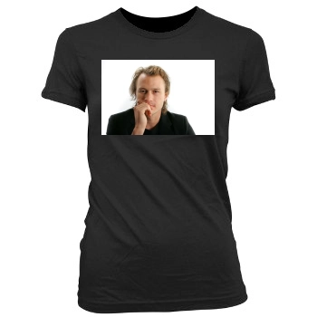 Heath Ledger Women's Junior Cut Crewneck T-Shirt