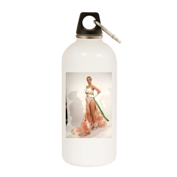 Heidi Klum White Water Bottle With Carabiner