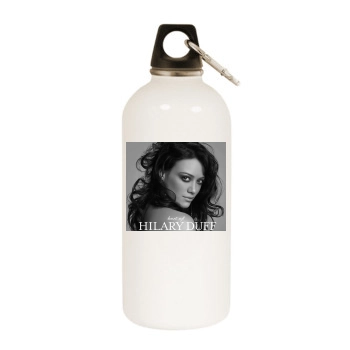 Hilary Duff White Water Bottle With Carabiner