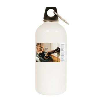 Jeanette Biedermann White Water Bottle With Carabiner