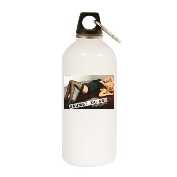 Jeanette Biedermann White Water Bottle With Carabiner