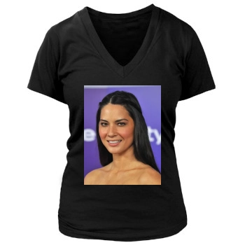 Olivia Munn Women's Deep V-Neck TShirt