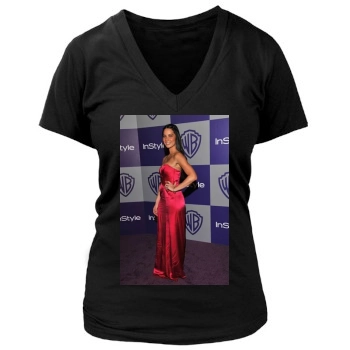 Olivia Munn Women's Deep V-Neck TShirt