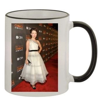 Olivia Wilde 11oz Colored Rim & Handle Mug