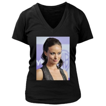 Olivia Wilde Women's Deep V-Neck TShirt