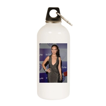 Olivia Wilde White Water Bottle With Carabiner