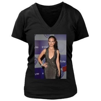 Olivia Wilde Women's Deep V-Neck TShirt