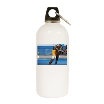 Serena Williams White Water Bottle With Carabiner