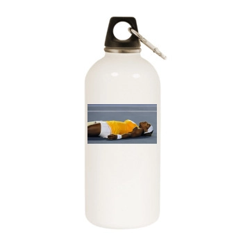 Serena Williams White Water Bottle With Carabiner