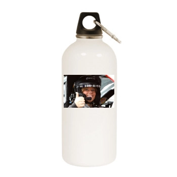 Shawn Johnson White Water Bottle With Carabiner