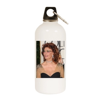 Sophia Loren White Water Bottle With Carabiner