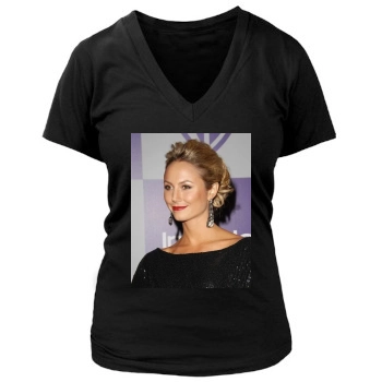 Stacy Keibler Women's Deep V-Neck TShirt