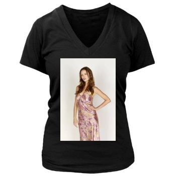 Summer Glau Women's Deep V-Neck TShirt