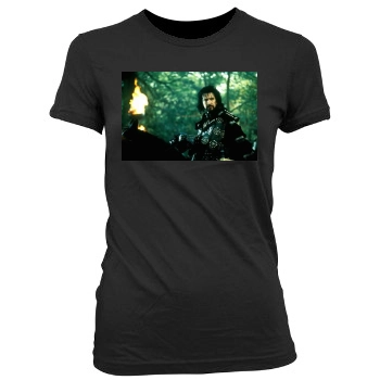 Alan Rickman Women's Junior Cut Crewneck T-Shirt