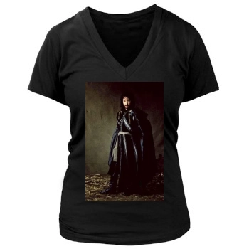 Alan Rickman Women's Deep V-Neck TShirt