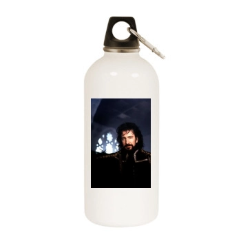 Alan Rickman White Water Bottle With Carabiner