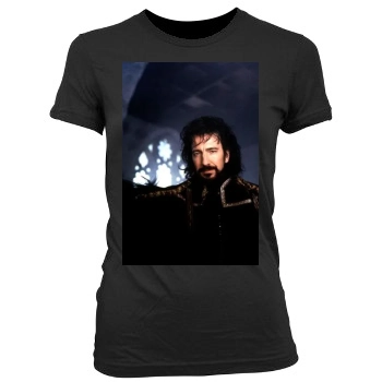 Alan Rickman Women's Junior Cut Crewneck T-Shirt