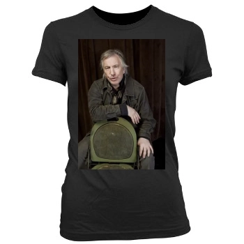 Alan Rickman Women's Junior Cut Crewneck T-Shirt