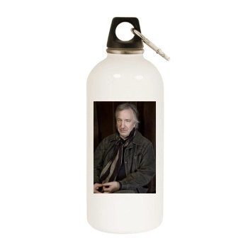 Alan Rickman White Water Bottle With Carabiner