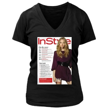 Amanda Seyfried Women's Deep V-Neck TShirt