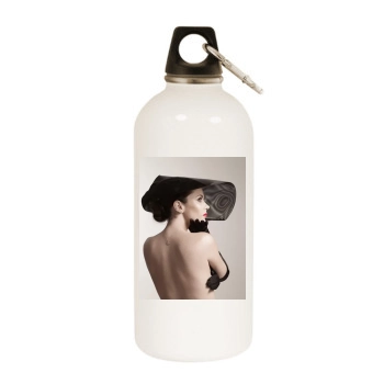 Anna Friel White Water Bottle With Carabiner