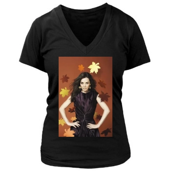 Anna Friel Women's Deep V-Neck TShirt