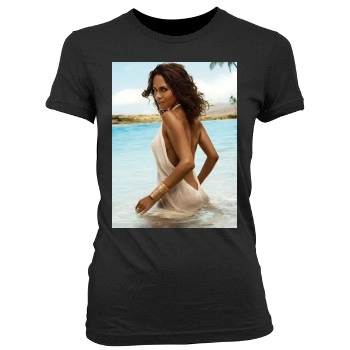 Halle Berry Women's Junior Cut Crewneck T-Shirt