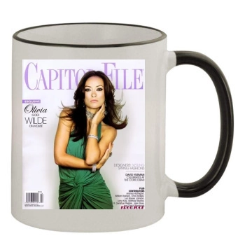 Olivia Wilde 11oz Colored Rim & Handle Mug