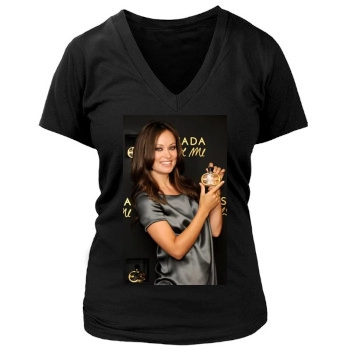 Olivia Wilde Women's Deep V-Neck TShirt