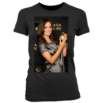 Olivia Wilde Women's Junior Cut Crewneck T-Shirt