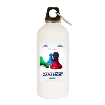 Game Night (2018) White Water Bottle With Carabiner