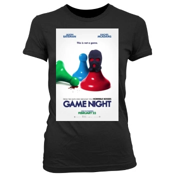 Game Night (2018) Women's Junior Cut Crewneck T-Shirt