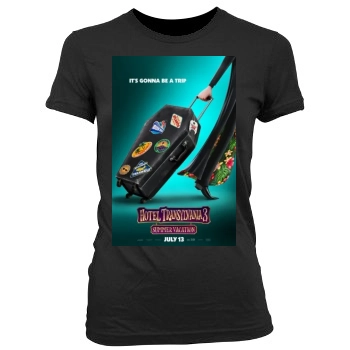 Hotel Transylvania 3 Summer Vacation (2018) Women's Junior Cut Crewneck T-Shirt